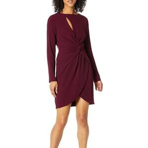 NWT Dress The Population Coby Long Sleeve Cut Out Burgundy Dress XXL